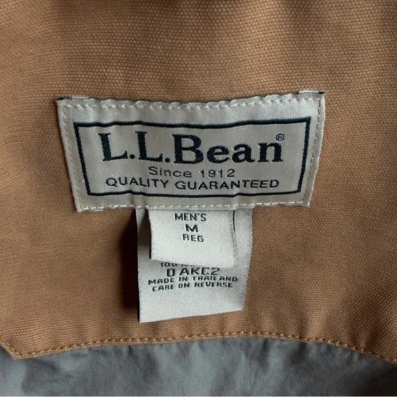 LL Bean Canvas Work Jacket Camel Men's Medium 100% Cotton O AKC2 Vtg Chore Coat - Picture 6 of 10